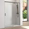 Mampara de Ducha Frontal Corredera 1 puerta Corredera + 1 fijo | Transparente | Cristal templado 6mm Antical | 195cm de Altura | Perfilería color Negro Mate | 140 cm (Adaptable 134-139cm)