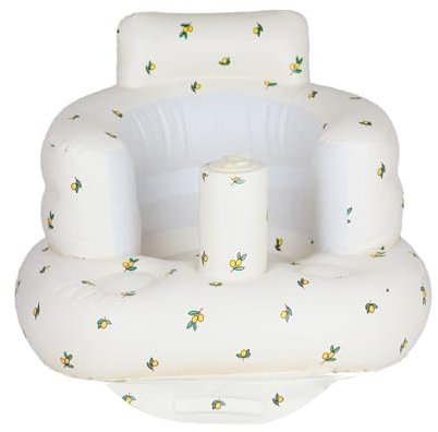 AirSwim Inflatable Baby Seat, Inflatable Baby Chair for Babies 3 Months and Up, Summer Blow Up Chair with Built in Air Pump, Infant Floor Sofa for Learning to Sit, Palying, Camping, Orange