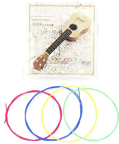 Juego de cuerdas para ukelele, 4 piezas/juego Reemplazo de cuerdas de ukelele de nylon para cuerdas de ukelele Cuerdas de nylon coloridas Piezas de repuesto Accesorios para ukelele