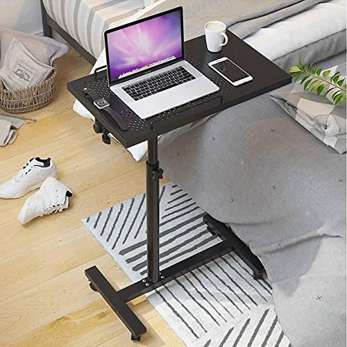 DATEN Mobiler Beistelltisch Laptoptisch Auf Rollen, Mobiler Überbett-Computertisch Betttablett Betttisch Höhenverstellbarer Krankenhaus-Pflegetisch Beweglicher Rollbarer Medizinischer Tisch