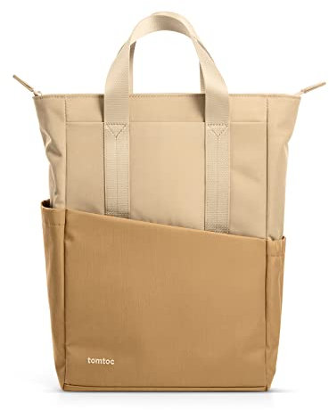 tomtoc 14 inch Laptop Backpack for Work, School, Travel, Water-resistant, Stylish Slim Laptop Computer Bag Purse College Bookbags with Multi-functional Pockets, Casual Tote Daypack