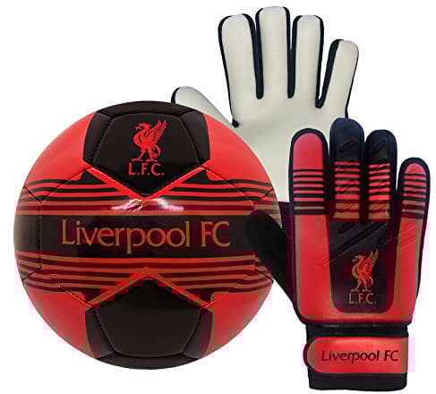 Liverpool FC - Kinder Fußball-Set - Torwarthandschuhe & Fußball - Offizielles Merchandise Größe 4 - Jugendliche: 10-16 Jahre