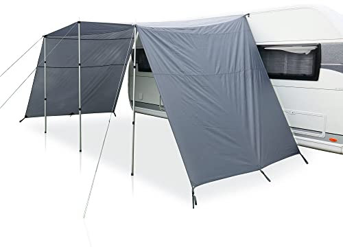 your GEAR Caravan Tarp Teramo - 3 Größen - 250, 300, 400 cm Breite, Tiefe 240 cm - UPF 50+ Sonnendach für Wohnwagen Wohnmobil - 5000 mm Sonnensegel Seitenwände Aufstellstangen (300x240 cm)