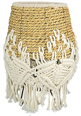 Casablanca Deko Windlicht auf Fuß - naturfarben mit Glaseinsatz - Höhe 33 cm