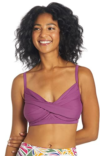 Sporti Twist Underwire Bikini Top – Supportive Quick-Dry Swim & Swimsuit Top, Adjustable Convertible Straps, Cool-Touch Hardware, Removable Cups – Active Women - Amethyst - 36 D/DD