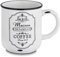 for friends Kaffeetasse für ca. 300ml Kaffee, Paris Line in Schwarz & Weiß mit Aufdruck COFFE, Tasse mit Henkel Vintage im Shabby Look, aus Keramik Steingut