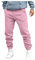 KONG JIMFAN Herren Trainingshose Taschen Herrenhose Bequem Herren Sporthose Weite Hosenbeine Sporthose Extra Lang Herren Tactical Hose Herren Baggy Jogginghose Hose Herren Slim Fit(Rosa,M)