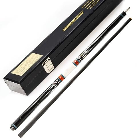 SciAza Stecche Biliardo Stecca da biliardoMazza da 12,5 mm Nera a Otto Teste 1/2 Divisa, Mazza da 147 cm a Nove