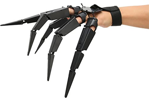 Alvinlite Gruselige Und Flexible Bewegliche Finger Für Halloween, Bewegliche Fingerverlängerungen, 3D-gedruckte Fingerskelettverlängerungen Für Halloween-Hexengeist-Cosplay-Jungen(Left)