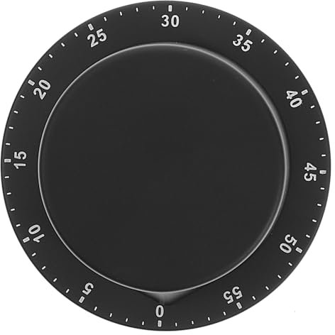 Mikinona Schwarzes Dekor 1Stk Küchenuhr Kühlschrankmagnete für Erwachsene mechanischer rotierender Alarm küchenhelfee küchenorganisation Zeitschaltuhr aus Edelstahl Küchen-Kochtimer Sirene