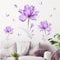 CULASIGN Große Blumen Wandtattoo, Lila Vintage Blumen Schmetterling Wandaufkleber Wandsticker Mohnsticker Wanddeko für Schlafzimmer Wohnzimmer Sofa TV Hintergrund