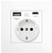 Enchufe de Pared 250V 16A. Toma de Corriente Empotrada. Enchufe Múltiple de una toma, 2 USB-A, 5V 2100mA de Carga Rápida. Enchufe Europeo Interior.