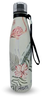 ROFFT 20 oz Insulated Water Bottle - Leak Proof, Stainless Steel, Thermo Bottle for Hot and Cold Drinks, Double Wall Insulation, Portable Water Flask for Travel, Outdoor (Flamingo)