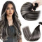 Hetto Extensions Echthaar Bonding Schwarz Bonding Extensions Echthaar 50 cm Balayage Schwarz to Silver Keratin U Tip Gerade Invisible Remy Haarverlangerung 1g/s 50g #1b/s/1b