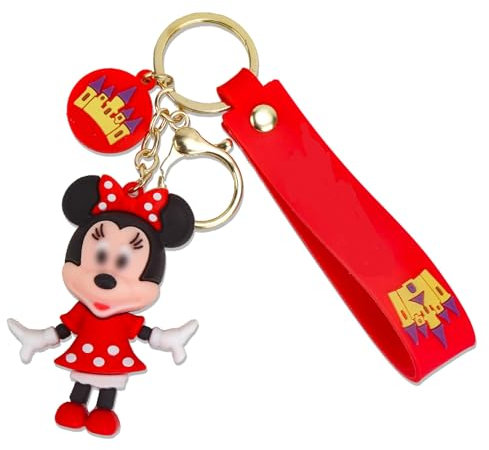 Heartsking Anime Schlüsselanhänger, Cartoon Figur Schlüsselanhänger, Niedliche Schlüsselanhänger mit Mini Mouse Anhänger, Kinder Schlüsselanhänger Rucksack Pendant Geschenke für Junge, Mädchen
