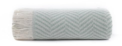 Todocama, Trapunta multiuso per divano, coperta, plaid per letto, copridivano, prodotta in Spagna, motivo a spina di pesce, (125 x 180 cm, verde)