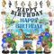 Roetyce Fishing Birthday Decorations - 34PCS Balloons, Banners, Centerpieces, Cake Topper Kit, Angler Party Decor