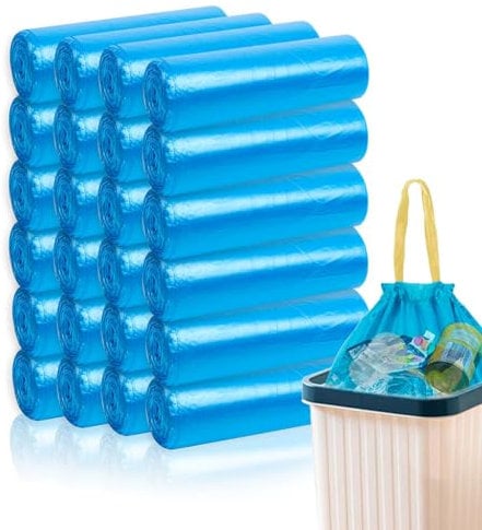 HW 360 Pezzi Sacchetti Spazzatura 55x65CM Profumo Fragola con Maniglia a Scorrimento in Rotoli da 15PZ,Sacco per la Raccolta Differenziata Riciclabile,per Cucina, Bidone Medio (24 Rotoli-360 Pz)