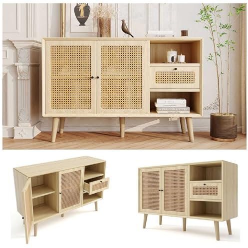 PUGSDRLY Buffet avec 1 Tiroirs et 2 Portes,Commode,Meuble Rangement Salon,Moderne Commode Chambre pour de Multiples Scénarios,Buffet Salle a Manger (Buffet-C)