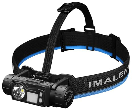 IMALENT HT50 Lampe Frontale LED USB C Rechargeable, 3000LM Super Lumineux Léger Torche Frontale LED Puissante avec Voyant Rouge,Interrupteur à glissière,IP66 Étanche pour course a pied/Urgence
