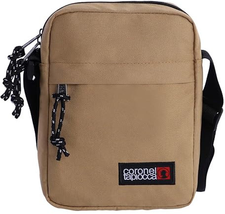 Coronel Tapioca Umhängetasche für Herren, Umhängetasche für Herren, für Alltag, Freizeit, Reisen oder Geschäft, beige, 17.5 x 22 x 5.5 cm