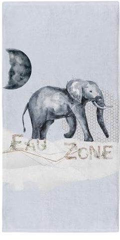 Paul Sinus Handtuch Badehandtuch Strandhandtuch Duschtuch Größe: 140x70cm Elefant Wasserfarben Halbmond