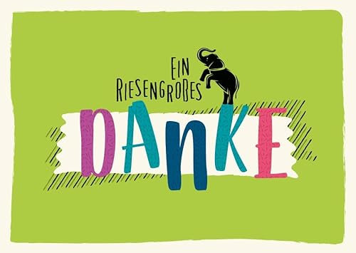 Gutsch Verlag Danksagungskarte mit Elefant: Humorvolles Dankeschön für Freunde, Familie & Kollegen im fröhlichen Design