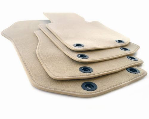 Fußmatten kompatible mit 3er BMW E36 M3 Automaten Matten Autoteppich Passgenau Original Qualität 4-teilig Velours Farbe: Beige