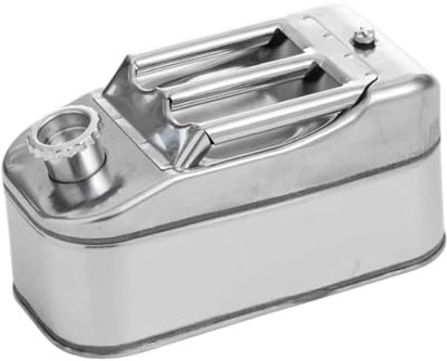 Okiyakusama Bidon d'essence Seau à essence en acier inoxydable Portable pour remorques de bateau Bonne étanchéité Baril de stockage d'huile, 5l