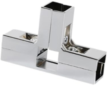 Harilla Connector for 25mmx25mm Square Pipe Hardware for Shelf Connection Bolts Included Versatile Fitting Aluminum Alloy, Silvery T Shape