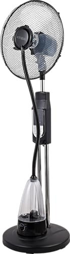 Krimex Ventilatore con Acqua Nebulizzatore Silenzioso 70 Watt con Telecomando 2 Litri Serbatoio 3 Velocità Oscillante Potente Economico