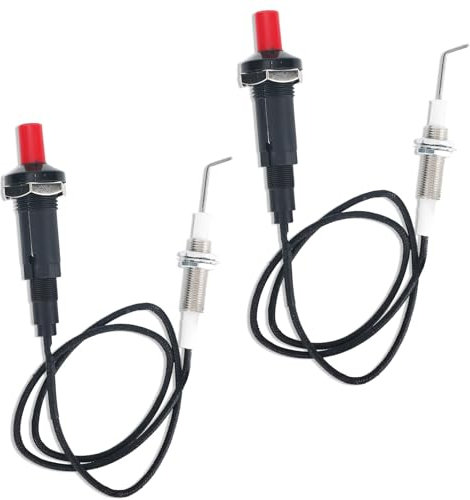 BTFO 2 Allumeurs Piézoélectriques Bouton Poussoir Propane, avec Aiguille D'allumage à Vis Accessoires Pratiques pour Four Cuisine Briquet Cheminée à Gaz