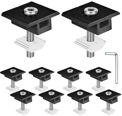 10 Stück Mittelklemme PV Modul 30mm Schwarz, Solar Halterung, Modulklemmen Solar, Aluminiumlegierung Halterung Solarpanel, Befestigung Solarmodul für Dächer, Böden, Camping, Wohnwagen