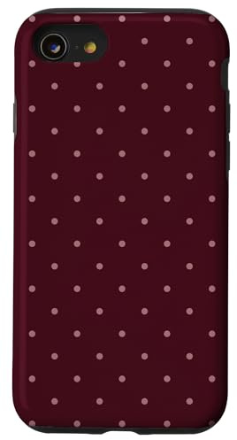 Mocha Cherry Polka Dots Summer Coquette Maroon Red Aesthetic Case for iPhone SE (2020) / 7 / 8