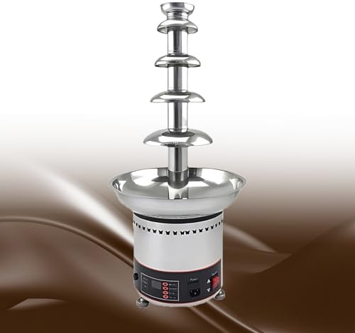 SHEUAO Fontana di Cioccolato A 4/5/6/7 Piani DIY Fontana di Cioccolato Professionale Fontana di Cioccolato Realistica Cascata in Acciaio Inox per Perfetto Flusso di Cioccolato 5layers