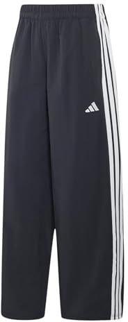 adidas Damen Iconic Woven Wide Leg Trackpants with Bunjees Pants, Black/White, M