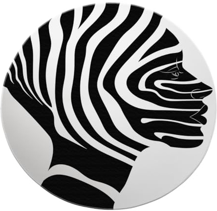 Schwarz und Weiß Zebra Textur Abstraktes Gesicht Kunstdruck Runde Teppiche Rutschfester Niederflor Boden Teppich für Wohnzimmer Schlafzimmer Büro Innendekoration 160x160cm