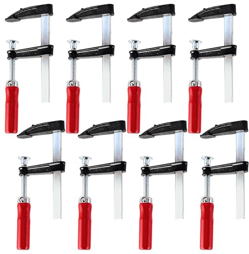 YAYODS 8er Set Schraubzwingen 100x50mm | Robuste F-Klemmen aus verzinktem Stahl | Zwingen für Schweißarbeiten & Holzbau | Profi-Spannwerkzeug