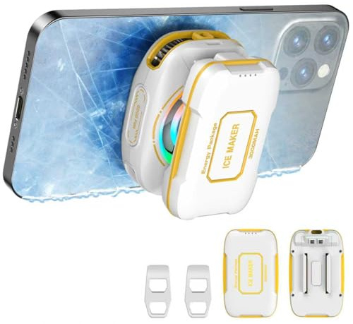 KOOVIVA Radiador magnético para Celular, Ventilador portátil con iluminación RGB, Chimenea Celular para iPhone Serie magnética/Android/Tablet/iPad
