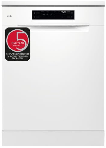 AEG Freestanding Dishwasher GF5200D1SNW, 13 Settings, Class E, White | 13 place settings, height-adjustable upper basket, Quick 30 Minutes, Class E, white
