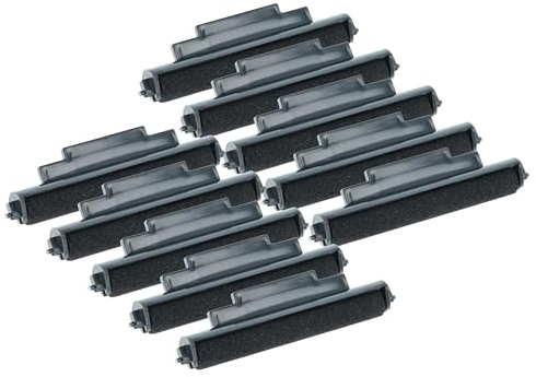 vhbw 10x Farbrolle, Farbwalze Schwarz kompatibel mit Casio 1500, 121-Serie, 1211-Serie, 121ER Taschenrechner, Registrierkasse