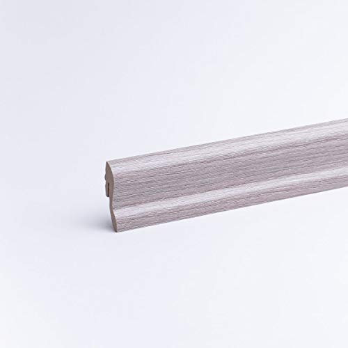 Battiscopa con effetto legno quercia bianca 40 x 22 x 2600mm