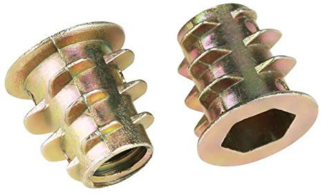 50 stücke M5 × 10mm Sechskantmutter Hex Antriebskopf Mutter Gewinde Zink-legierung Möbel Für Holz Einsatz Gewinde Schnittstelle Schrauben
