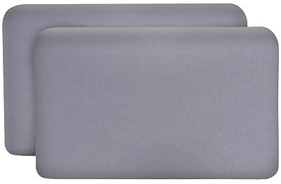 Kissenbezug 40x25 Grau Doppelpack, Perfekt für VOLAR Reise-Kissen, Baumwolle (Double Jersey), Bügelfrei & trocknergeeignet, Kissenhüllen 2er Set mit Reißverschluss, Oeko-Tex Zertifiziert