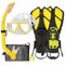 HH HHAO SPORT Schnorchelset Kinder mit Flossen, 180° Panorama Weitblick Taucherbrille Kinder, Verstellbaren Schwimmflossen, Hochwertige Tauchermaske und Dry Top Schnorchel, mit Tragetasche