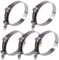 Glarks 5 x 86-94 mm Edelstahl T-Bolt Schlauchschellen mit T-Schrauben, Turbo-Ansaugung, weiche Schlauchschellen in Silber