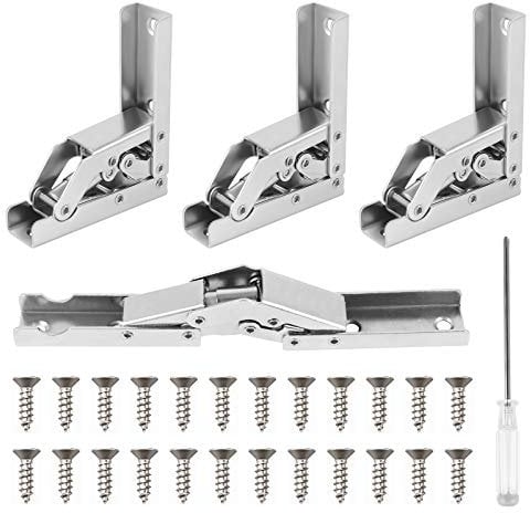 Jubaopen 4PCS Bisagras para Puertas Bisagras para Muebles Bisagras Plegables Bisagras Armario Bisagra Estanteria Bisagra Cocina Bisagras Plegables 90 Grados con 24PCS Tornillos 1PCS Llave para Mesa