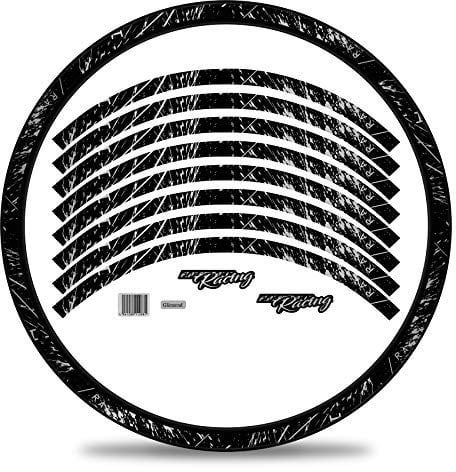 Finest Folia 16-teiliges Set Felgenrandaufkleber Sticker für Fahrrad Felgen im Racing Design Komplett Set für 27 29 für Rennrad Mountainbike MTB Laufrad RX024 (Silber Metallic, Glanz)