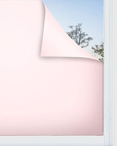 Panorama Vinilo para Ventanas Adhesivo Rosa 60x100 cm - Lámina Translúcida para Cristal - Pegatina Privacidad - Válido para Ducha - Decoración