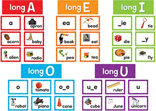 Long Vowels Pocket Chart Cards, 205 Pieces